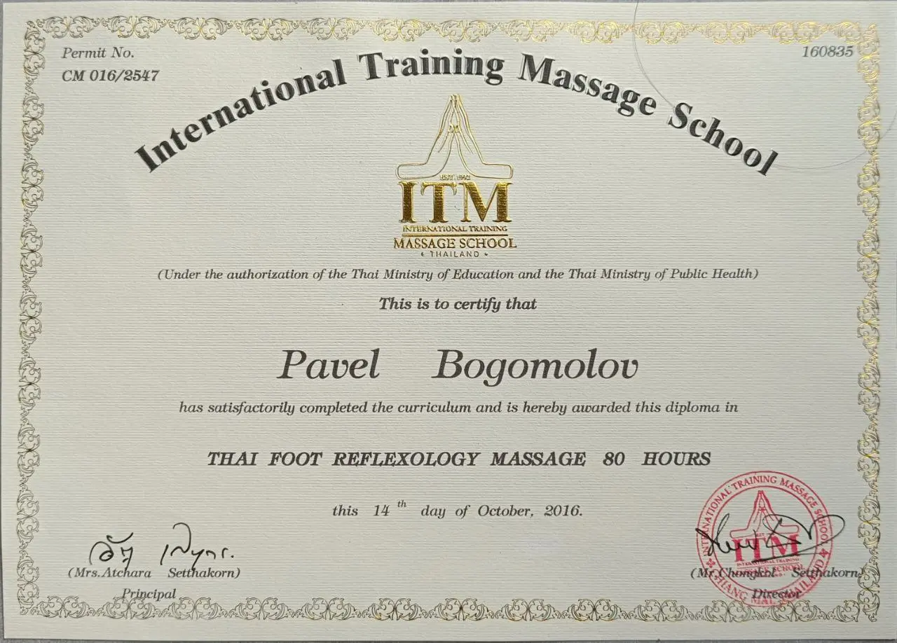 ITM certificate Pavel Bogomolov